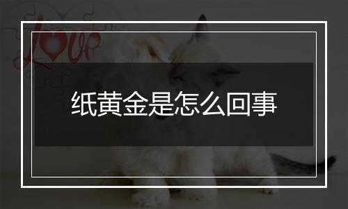 纸黄金是怎么回事