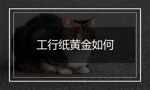 工行纸黄金如何