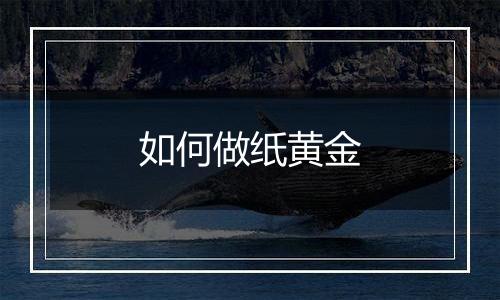 如何做纸黄金