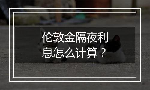 伦敦金隔夜利息怎么计算?