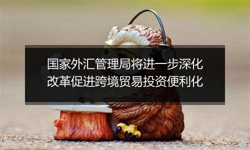 国家外汇管理局将进一步深化改革促进跨境贸易投资便利化