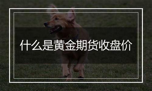 什么是黄金期货收盘价