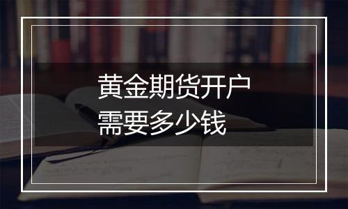黄金期货开户需要多少钱