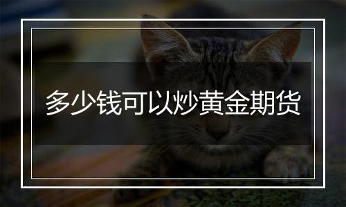 多少钱可以炒黄金期货