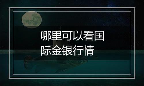 哪里可以看国际金银行情