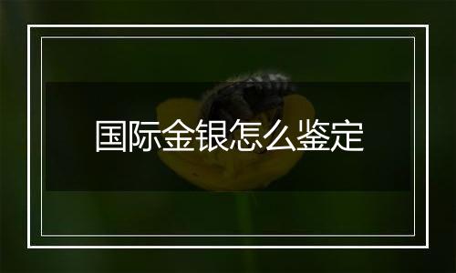 国际金银怎么鉴定