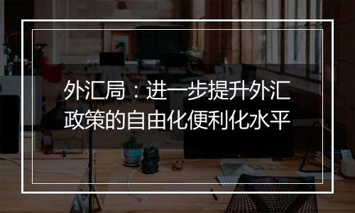 外汇局:进一步提升外汇政策的自由化便利化水平