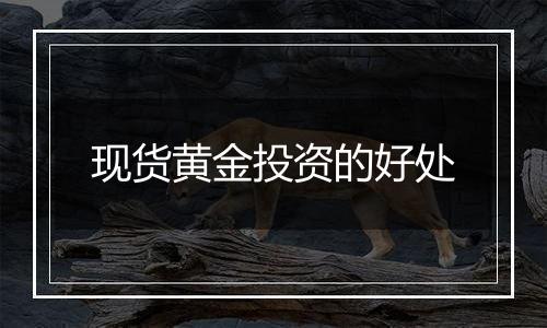 现货黄金投资的好处