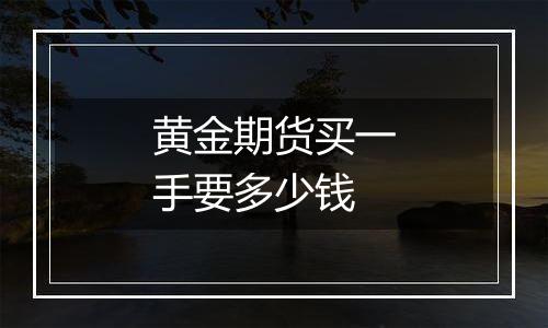 黄金期货买一手要多少钱