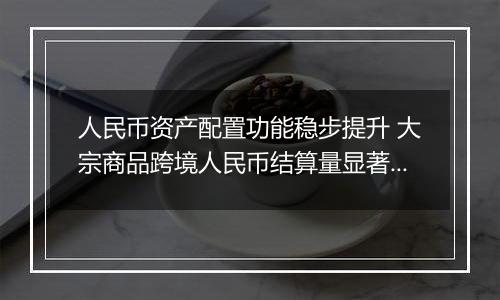 人民币资产配置功能稳步提升 大宗商品跨境人民币结算量显著增长