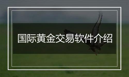 国际黄金交易软件介绍