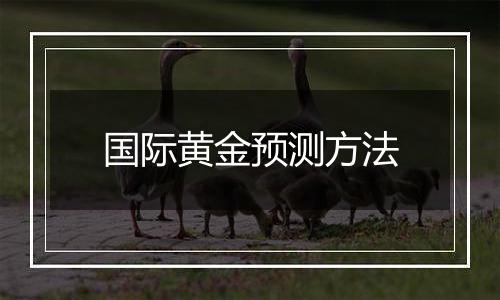国际黄金预测方法