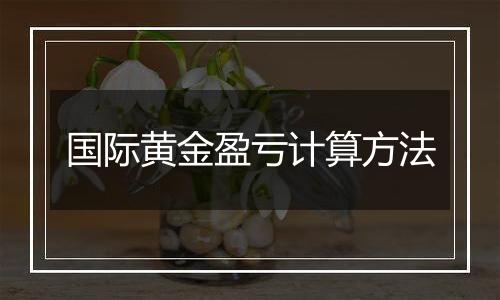 国际黄金盈亏计算方法