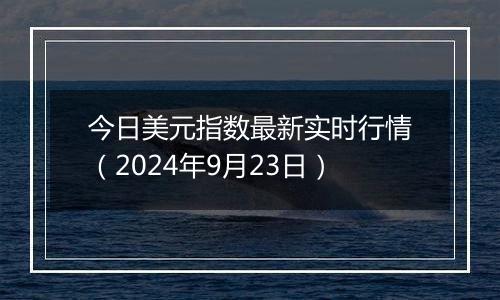 今日美元指数最新实时行情(2024年9月23日)