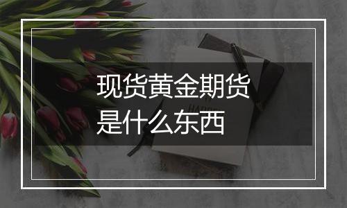 现货黄金期货是什么东西