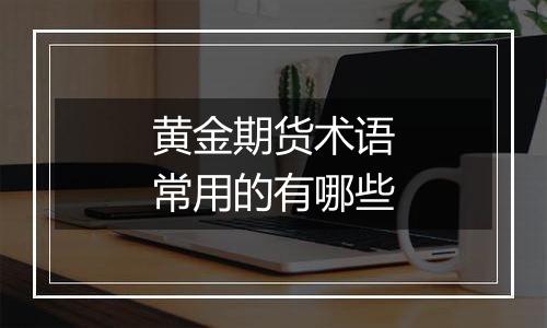 黄金期货术语常用的有哪些