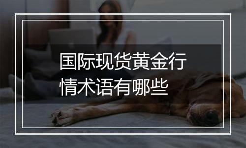 国际现货黄金行情术语有哪些
