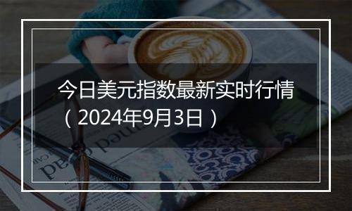 今日美元指数最新实时行情(2024年9月3日)