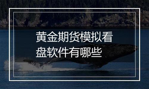 黄金期货模拟看盘软件有哪些