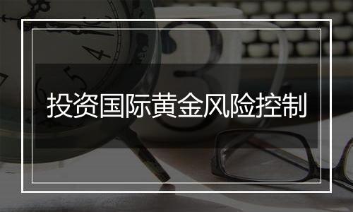 投资国际黄金风险控制
