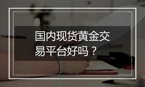 国内现货黄金交易平台好吗？