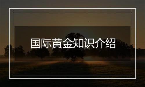国际黄金知识介绍