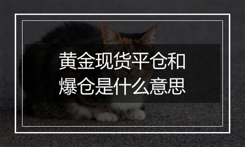 黄金现货平仓和爆仓是什么意思