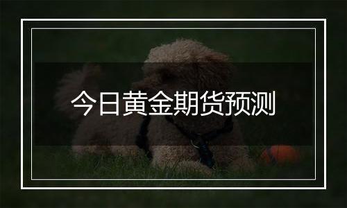 今日黄金期货预测