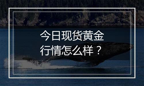 今日现货黄金行情怎么样？