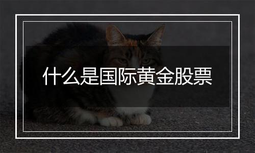 什么是国际黄金股票