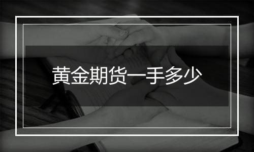 黄金期货一手多少