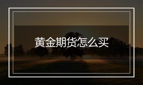 黄金期货怎么买