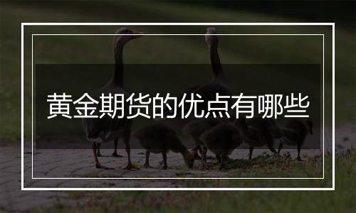 黄金期货的优点有哪些