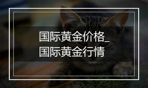 国际黄金价格_国际黄金行情