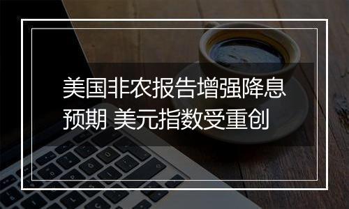 美国非农报告增强降息预期 美元指数受重创