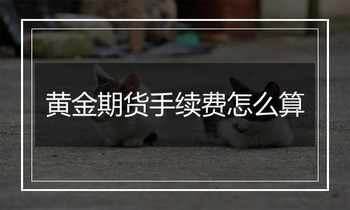 黄金期货手续费怎么算