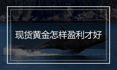现货黄金怎样盈利才好