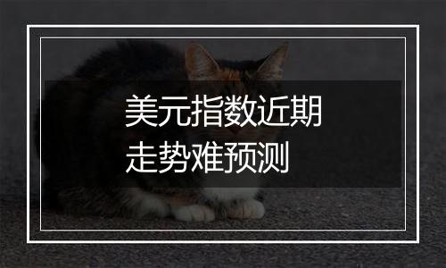 美元指数近期走势难预测