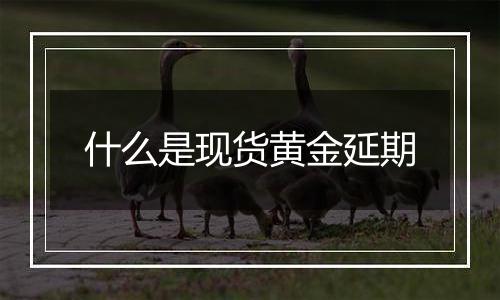 什么是现货黄金延期