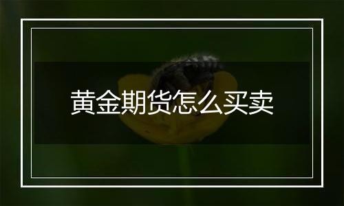 黄金期货怎么买卖