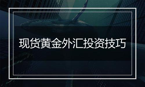 现货黄金外汇投资技巧