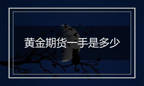 黄金期货一手是多少
