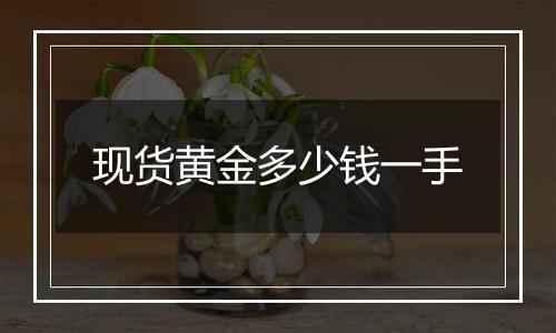 现货黄金多少钱一手
