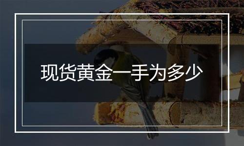 现货黄金一手为多少