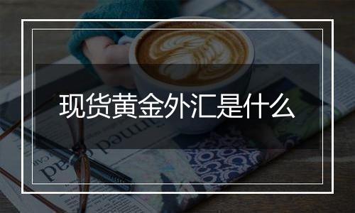 现货黄金外汇是什么