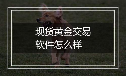 现货黄金交易软件怎么样