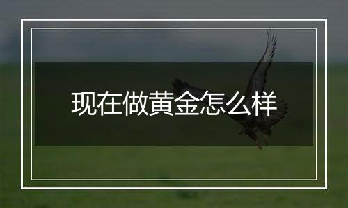 现在做黄金怎么样