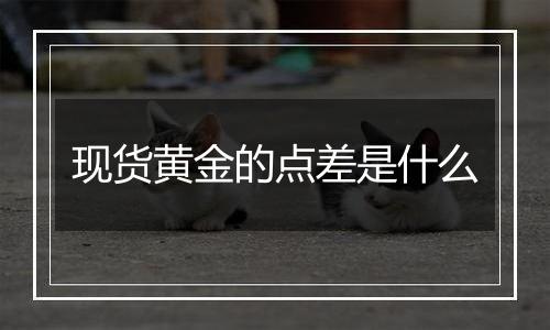 现货黄金的点差是什么