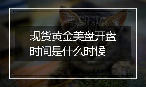 现货黄金美盘开盘时间是什么时候