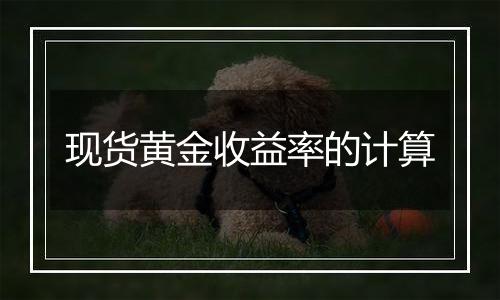 现货黄金收益率的计算